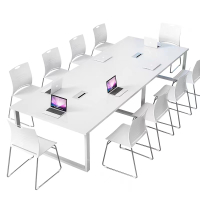 大嘉会议桌(白色)3.6*1.2*0.75m 颗粒板桌面钢制桌脚