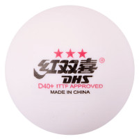 红双喜DHS赛顶三星乒乓球CD40B ABS新材料40+白色10只装1盒