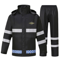 卡速登 连帽分体式双层雨衣雨裤套装 KSD-FT01 黑色 面料:春亚纺210T 尺寸:M-4XL 件