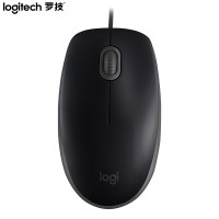 罗技(Logitech)M110有线鼠标 黑色 人体工学 电竞游戏 右手通用型 办公商务
