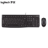 罗技(Logitech)120有线键盘 办公键盘 办公家用USB通用防水溅 键鼠套装 黑色 单位:套