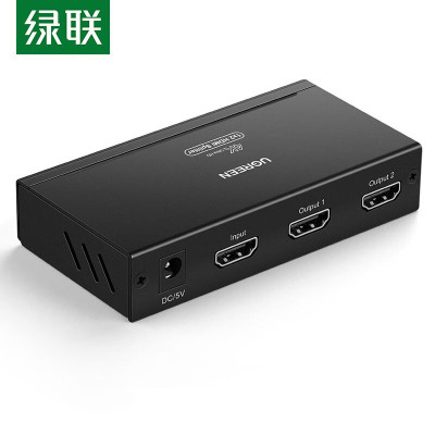 绿联(Ugreen)40201 HDMI 1进2出分配器 4K数字高清视频分屏器 接显示器一分二 1进2出