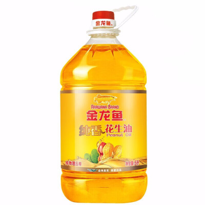 金龙鱼 纯香花生油5L物理压榨一级花生食用油家庭装