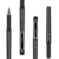 得力(deli) 1.0mm加粗中性笔水笔碳素水笔签字笔 办公学生文具S73 黑色