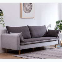 沃盛 米黄色布艺沙发 优质阻燃布靠背及坐垫 简约现代双人沙发 1800*900