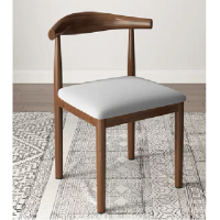 沃盛 实木餐椅 现代简约韩式餐椅书桌椅咖啡厅靠背椅子 白色