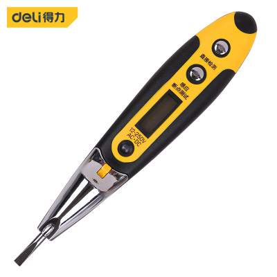 得力 DL8005 带照明感应数显测电笔螺丝刀电工笔 12支/包