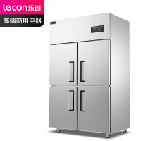 乐创 (lecon)商用四门冰柜 立式厨房保鲜柜双压缩机冰箱 双温