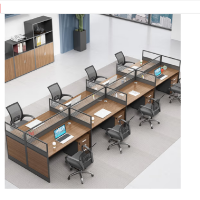 沃盛 简约现代职员工位办公室带屏风桌子 多色可选 王字型八人位[不含柜椅]