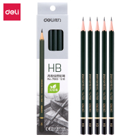 得力 安全石墨铅芯素描绘图HB铅笔学生铅笔 12支/盒7083