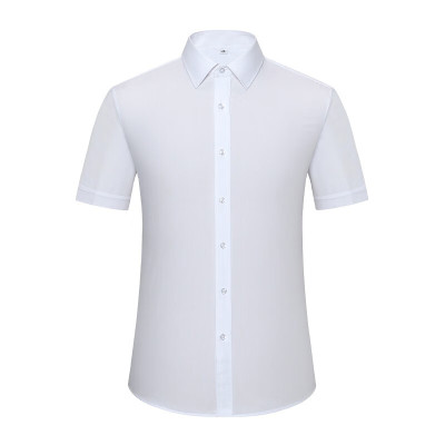 JWNC 短袖衬衫男商务休闲纯色衬衣白色职业装单位:件