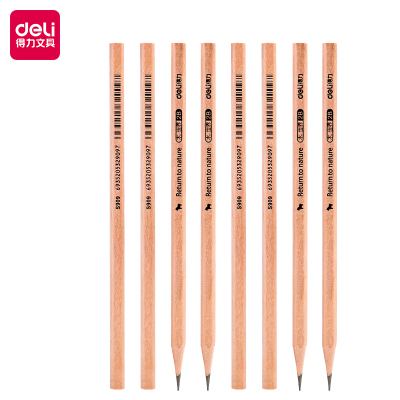 得力 deli S909 得力S909-2B书写铅笔(原木色)(12支/盒) 100013099(6个一组)