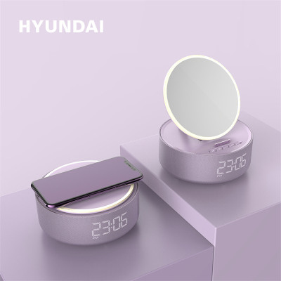 HYUNDAI多功能无线充化妆镜音箱YH-F166优雅紫