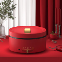 都市太太(Dstt)红颜系列.多功能电饼铛加大号加深烤盘烤刷一体机 红色
