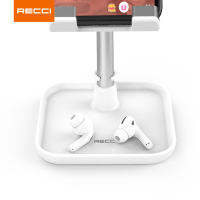 锐思Recci生活创意RHO-M02手机支架可调节收纳盘底座高度自由升降白色