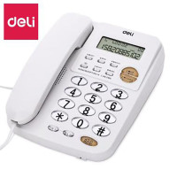 得力(deli)780 来电显示办公家用电话机/固定电话/座机 透明时尚按键 白色