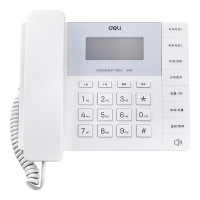 得力(deli) 13567电话机商务办公家用横式电话机座机免电池时尚造型 白色