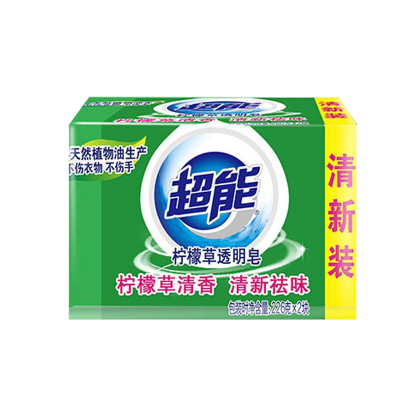 超能 清新祛味 柠檬草透明皂/洗衣皂226g*2块