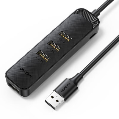 绿联CM456 HUB集线器高速4口拓展坞 一拖多 4口USB3.0分线器 0.25米 20485