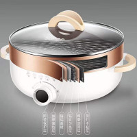 苏泊尔(SUPOR) 煎烤机5.5L多功能家用小型电蒸锅电煮锅电火锅 JD30D07 白色