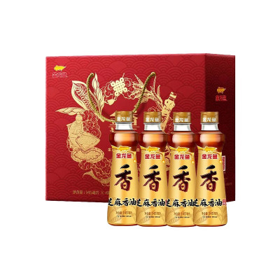 金龙鱼芝麻香油礼盒145ml*4瓶 小磨香油纯芝麻香油