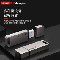 ThinkPlus联想32GB USB3.1高速U盘TU100灰色 金属迷你办公投标电脑系统车载多功能通用