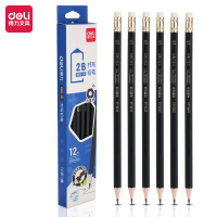 得力(deli)S955铅笔 黑/2B 办公皮头2B铅笔 12支/盒