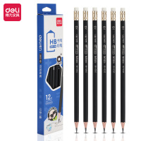 得力(deli)S955铅笔 黑/HB 办公皮头2B铅笔 12支/盒