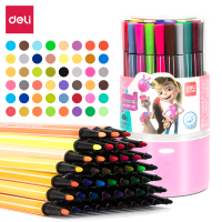 得力(deli)7060-48水彩 粉、蓝/48色 卡通软杆水彩笔 学生儿童绘画涂鸦画笔 单桶
