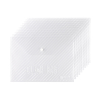 齐心(Comix)C318 巨划算经典条纹透明按扣袋 A4 透明 20个/套
