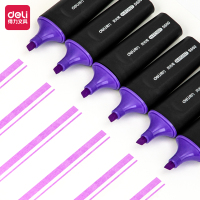 得力(deli)S600思达彩色荧光笔 重点标记笔 紫色 10支/盒