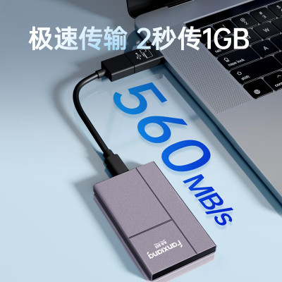 FANXIANG 2TB 移动固态硬盘(PSSD)Type-C USB3.2高速传输 手机直连P106枪黑色