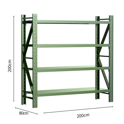 展示货架2000*800*2000四层军绿色主架 承重200KG