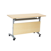 沃盛 折叠培训桌椅会议桌长条桌可折叠移动带轮(一桌两椅)1200*400*760