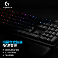 罗技 G512游戏机械键盘 有线 全尺寸104键 铝合金面板 RGB背光键盘 C轴 类青轴