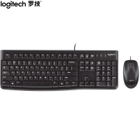 罗技 MK120 键鼠套装 有线键鼠套装 办公键鼠套装 电脑键盘USB即插即用全尺寸 黑色