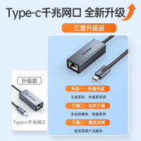 山泽Type-c千兆有线网卡转RJ45网线接口转换器 铝合金款HWK01