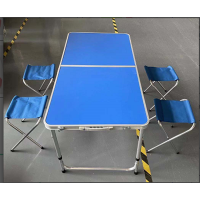 新恩科 折叠桌户外摆摊地推桌椅折叠便携式餐桌家用铝合金简易地摊桌子+椅子