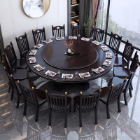 颂泰 实木餐桌中式家用大圆桌带转盘饭店包厢圆桌吃饭桌子 1.6米单圆桌