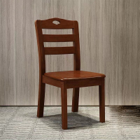 颂泰 全实木餐椅靠背椅子家用餐椅简约现代中式原木凳子酒店饭店书桌椅 实木坐垫