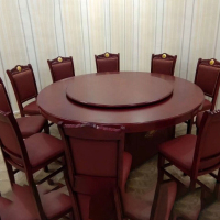 颂泰 酒店大圆桌饭店餐桌 手动1.6米带转盘
