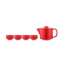 WORLD KITCHEN 茶饮系列杯壶五件组-红WK-CYBH5/KZ/JY/RD红色