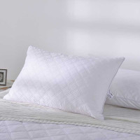 多喜爱纤维枕柔软舒适枕头高回弹耐磨耐用枕芯74x48cm 乳胶绗绣羽丝绒对枕