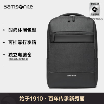 新秀丽samsonite电脑包双肩包男女背包旅行包果笔记本电脑包 13.3英寸 BP2黑色