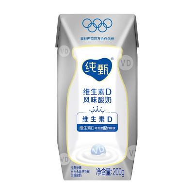 蒙牛(MENGNIU)纯甄巴氏杀菌热处理原味酸奶(营养添VD)200g×10盒 f