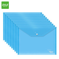 递乐(DiLe)A4透明按扣文件袋 办公用品文具30个装 1411 蓝色