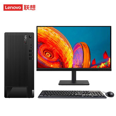 联想ThinkCentre E98台式电脑I5-10400 8G 1T+256GSSD WIN11+27英寸显示器