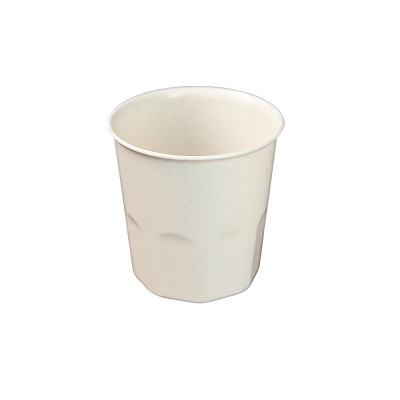 谦星 稻壳一次性杯子水杯功夫茶杯加厚可降解食品级塑料杯家用 稻壳白170ml八角杯50个