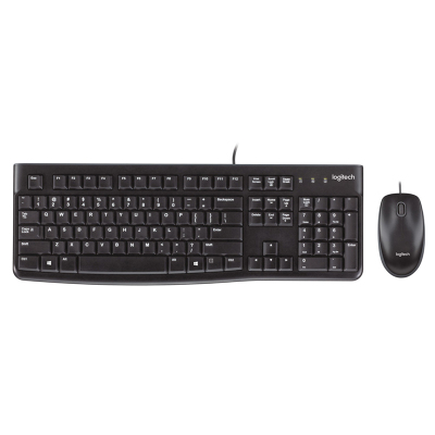 罗技 (Logitech) MK120 键鼠套装 有线键鼠套装 办公键鼠套装 全尺寸 黑色 自营