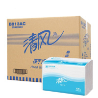 清风 B913AC 擦手纸 洗手间用抽取式抽纸巾厕纸卫生纸 225*230mm 200抽*20包/箱 单箱装